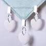 Gejoy Tablecloth Weights Hangers Heart Shape Stone Table Cloth Weights with Stainless Steel Clips White Heart Stone Tablecloth Weights Clips, 8 Packs
