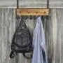 MyGift 8-Hook Black Metal & Burnt Wood Over-The-Door Coat & Towel Rack MyGift 8-Hook Black Metal & Burnt Wood Over-The-Door Coat & Towel Rack