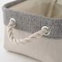 Storage Basket with Cotton Rope Handle, Collapsible Storage Bins Set Works As Baby Storage, Toy Storage, Nursery Baskets 6Pack (Grey&White)