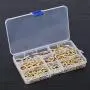 Glarks 100-Pieces 6 Size Brass Plated Lag Eyebolts Screw-in Eye Shape Screw Hooks Hanging Hooks Assortment Set Glarks 100-Pieces 6 Size Brass Plated Lag Eyebolts Screw-in Eye Shape Screw Hooks Hanging Hooks Assortment Set