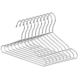 Jetdio 12.5&amp; Children Stainless Steel Clothes Shirts Hanger with Grooves, Children Hanger, Cute Small Strong Coats Hanger for Kids, 30Pack (Silver)