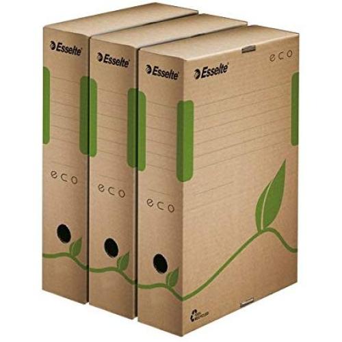 Esselte 80 mm Eco Archiving Boxes - Natural Brown, Pack of 25