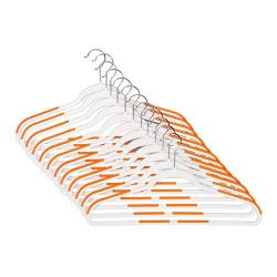 Ultra Slim Plastic Clothes Hangers with Rubberized Non-Slip Grip Accents ? 12 Pack