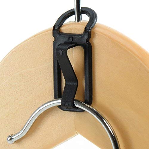 HANGERWORLD 120 Black 1.8inch Plastic Space Saving Coat Clothes Garment Hanger Connector Hooks