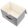 TYEERDEC Foldable Storage Bins 2 Pack Storage Boxes with Lids and Handles Storage Baskets in Cotton and Linen Storage Organizers for Toys, Shelves, Clothes, Papers and Books etc. (Gray)
