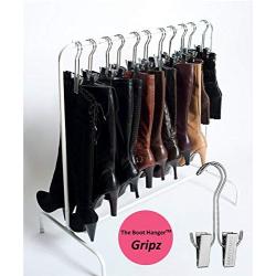 Boot Organizer: The Boot Rack Garment & Boot Rack - Fits in Most Closets (The Boot Rack with 6 Gripz Hangers)