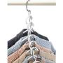 10pcs Stainless Steel Clip Stand Clothes Hanger Pants Skirt Clothes Rack Adjustable Pinch Grip Clothing Organizer Save Space