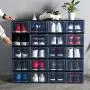 SEniutarm Clamshell Stackable Dustproof Shoes Boxes Organizer Storage Container Black
