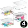 mDesign Stackable Plastic Bathroom Vanity Countertop or Dresser Storage Organizer Bin Boxes - Lid, Store Hair Brushes, Combs, Sprays, Nail Supplies, Makeup, Cosmetics, Blenders, 4 Pack - Clear mDesign Stackable Plastic Bathroom Vanity Countertop or Dresser Storage Organizer Bin Boxes - Lid, Store Hair Brushes, Combs, Sprays, Nail Supplies, Makeup, Cosmetics, Blenders, 4 Pack - Clear