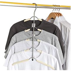 5pcs Random Color Multilayer Fish Bone Shape Stainless Steel Clothing Storage Racks Clothes Hanger Storage Holder Wardrobe Laundry Drying Rack