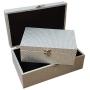 MODE HOME Silvery Glitter Wooden Jewelry Storage Boxes Decorative Treasure Boxes Set of 2