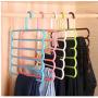 5pcs Random Color Pants Hangers Holders Multifunction Trousers Hanger Storage Rack Clothes Hanger Tie Scarfs Belt Towel Non-Slip Magic Hanger
