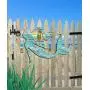 G.DeBrekht Mermaid Scenic Sunrise Beach Coast Waves, Palm Tree Wooden Door Hanger - Wall hanger #8198514H