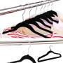 Inveroo 5pcs Black Adult Non-Slip Hangers Flocked Velvet Clothes Coat Trouser Wardrobe Inveroo 5pcs Black Adult Non-Slip Hangers Flocked Velvet Clothes Coat Trouser Wardrobe