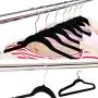 Inveroo 5pcs Black Adult Non-Slip Hangers Flocked Velvet Clothes Coat Trouser Wardrobe Inveroo 5pcs Black Adult Non-Slip Hangers Flocked Velvet Clothes Coat Trouser Wardrobe