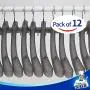 MR. SIGA Plastic Extra Wide Suit Hangers, Pack of 12, Width: 15.5" 39.5cm, Notched Shoulders & Swivel Hooks, Translucent Grey MR. SIGA Plastic Extra Wide Suit Hangers, Pack of 12, Width: 15.5" 39.5cm, Notched Shoulders & Swivel Hooks, Translucent Grey