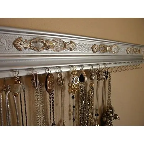 Silver Necklace and Earring Wall Hanger. Also Available in Other Colors Silver Necklace and Earring Wall Hanger. Also Available in Other Colors