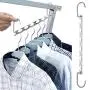 shlutesoy Metal Clothes Hanging Chain Closet Hanger Shirts Pants Hook Save Space Organizer - 1 Pcs Y-Shape