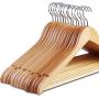 Clothes Hangers, Wooden Hangers Ultra Thin Space Saving Non-Slip Hangers Velvet Hangers Suit Hangers Ideal for Everyday Standard Use, Clothing Hangers 10 Pack