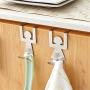 CAIYCAI 2Pcs Stainless Steel Over Door Tableware Hooks Kitchen Cabinet Drawer Clothes Holder Hanger Home Storage