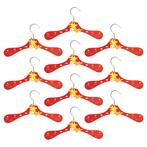 Harbour Houseware Wooden Children Clothes Kids Coat Hangers - Giraffe - Pack of 10