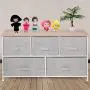 Happybuy 5-Drawer Storage Organizer Unit with Fabric Bins Bedroom Play Room Entryway Hallway Closets Steel Frame MDF Top Dresser Storage Tower Fabric Cube Dresser Chest Cabinet (Beige/Wide) Happybuy 5-Drawer Storage Organizer Unit with Fabric Bins Bedroom Play Room Entryway Hallway Closets Steel Frame MDF Top Dresser Storage Tower Fabric Cube Dresser Chest Cabinet (Beige/Wide)