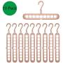 nivimo Plastic Clothes Hangers 9 Holes Branch Space Saving,Premium Clothing Hangers-10 Pack (Brown)