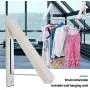 PartLove Wall Mounted Folding Clothes Hanger New Aluminum Home Clothes Storage Save Space Sturdy and Not Falling Off Great for Laundry Room Bedroom Cabinet