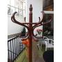 AQ-FURNITURE Coat and Hat Wooden Rack Antique Style with Umbrella Stand Hanger with 12 Hooks Floor Peg Hanger for Clothes Coat and Hat Rack Stand