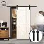 Hahaemall Classic Design 5FT/60 Single Sliding Barn Door Hardware Cloest Black Metal Rail Heavy Duty (I Shape Hangers) Hahaemall Classic Design 5FT/60 Single Sliding Barn Door Hardware Cloest Black Metal Rail Heavy Duty (I Shape Hangers)