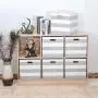 Posprica Storage Bins Storage Cubes, 13×13 Fabric Storage Boxes Foldable Baskets Containers Drawers for Nurseries,Offices,Closets,Home Décor - 4pcs,Grey-White Striped Posprica Storage Bins Storage Cubes, 13×13 Fabric Storage Boxes Foldable Baskets Containers Drawers for Nurseries,Offices,Closets,Home Décor - 4pcs,Grey-White Striped