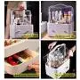FAZHEN dust-Proof Makeup Organizer, Cosmetic and Jewelry Storage with Dustproof Lid, Display Boxes with Drawers for Vanity, Skin Care Products Rack Dressing Table Desktop Finishing Boxes (L)