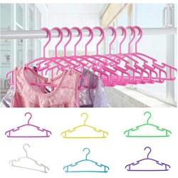 20Pcs/Lot Random Color Portable Clothes Hanger Kids Children Toddler Baby Clothes Coat Plastic Hangers Hook Household