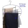 Corodo Black Pants Hangers 3 Pack, No Slip Multi Pant Hanger for Jeans Trousers, Skirts, Scarf, 5 Tier Swing Arm Pant Rack