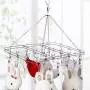 KIPB Stainless Steel Clothes Hangers Double Lines Square Laundry Hanger Clothes Drying Hanger with Clips