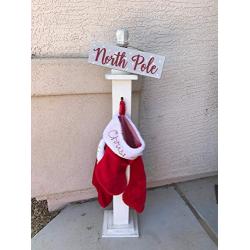 Christmas Stocking Hanger By Sonoran Cottage Designs -LED Wireless North Pole Sign - 4 Or 8 Hook Option