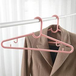 ZHAO YING Premium Quality Standard Plastic Clothes Hangers, Durable and Slim (Color : Pink, Size : 5 Packs)