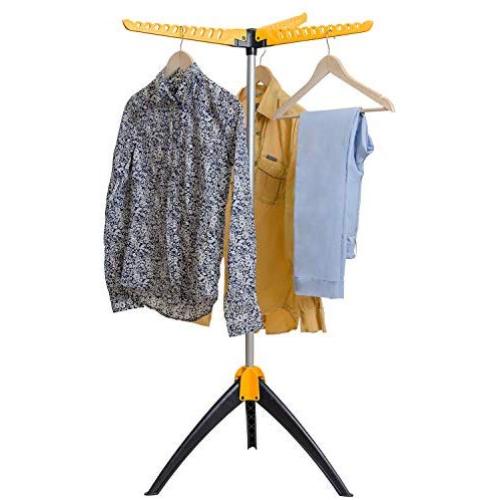 Art Moon Elm Portable Clothes Drying Rack, Foldable Tripod Garment Hanger, Steam Hanger, Indoor/Outdoor Durable Construction Up to 63 hangers