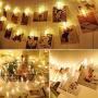 Vennke 40 LED Photo Clips String Lights/Holder, Battery & USB Powered Design with Free Cable, Fairy Twinkle Wedding Party Christmas Home Decor Lights for Hanging Photos Pictures Cards Artwork(20 Ft)