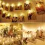 Vennke 40 LED Photo Clips String Lights/Holder, Battery & USB Powered Design with Free Cable, Fairy Twinkle Wedding Party Christmas Home Decor Lights for Hanging Photos Pictures Cards Artwork(20 Ft)