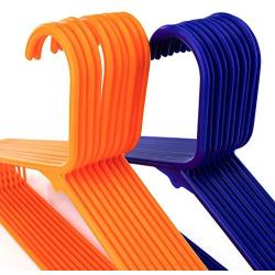 HANGERWORLD 40 Blue Orange 16inch Plastic All Purpose Coat Clothes Garment Pant Skirt Bar Hangers Loop Hooks