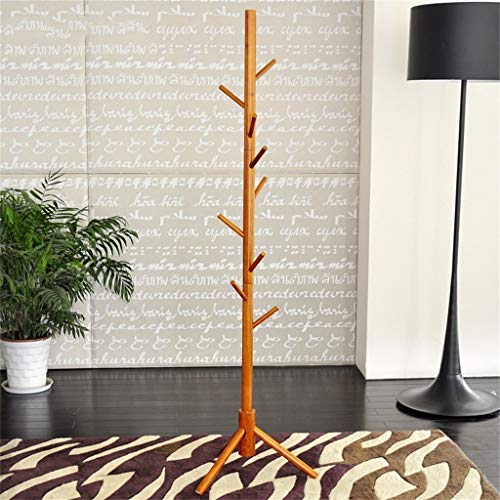 IRVING High-Grade Wooden Tree Coat Rack Stand, Super Easy Assembly NO Tools Required - Free Standing Coat Rack, Hallway/Entryway Coat Hanger Stand for Clothes, Suits, Accessories