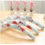 10pcs Random Color Pink Blue Fabric Padded Clothes Hanger with Rustic Flower Printed, Idyllic Style Dress Shirts Hanger for Closet Bedroom