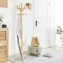 72" Wood Elegant Coat Rack Free Standing with Umbrella Holder 12 Hooks Wooden Tree Stand, Entryway Jacket Clothes Hat Hanger Hall Furniture