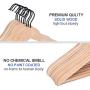 JS HANGER Wooden Suit Hangers, Unfinished Coat Hangers with Non-Slip Pants Bar - Unfinished, Set of 16