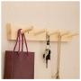 Jiyaru Wooden Coat Rail Rack Hook Wall Mounted Clothes Hanger Hat Holder Burlywood