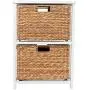 BirdRock Home Seagrass 2 Tier File Cubby Cabinet - Vertical Storage Furniture - Office Décor - Home Decorative Boxes Filing - Natural Wood - Delivered Fully Assembled - Hanging Letter and Legal