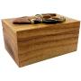 Oberstuff.com Deer Buck Head, 6 x 4 x 3.25 Jewelry/Storage Box. All Natural Exotic Woods with Brass Hinged Lid. Hand-Made Wood Applique Design on Lid.