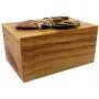 Oberstuff.com Deer Buck Head, 6 x 4 x 3.25 Jewelry/Storage Box. All Natural Exotic Woods with Brass Hinged Lid. Hand-Made Wood Applique Design on Lid.