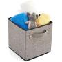 EZOWare 4 Pack Fabric Foldable Cubes Bin Organizer Container with Handles (10.5 x 10.5 x 11 inch) for Drawer, Nursery, Closet, Office, Home - Gray